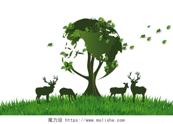 绿色保护森林保护动物素材